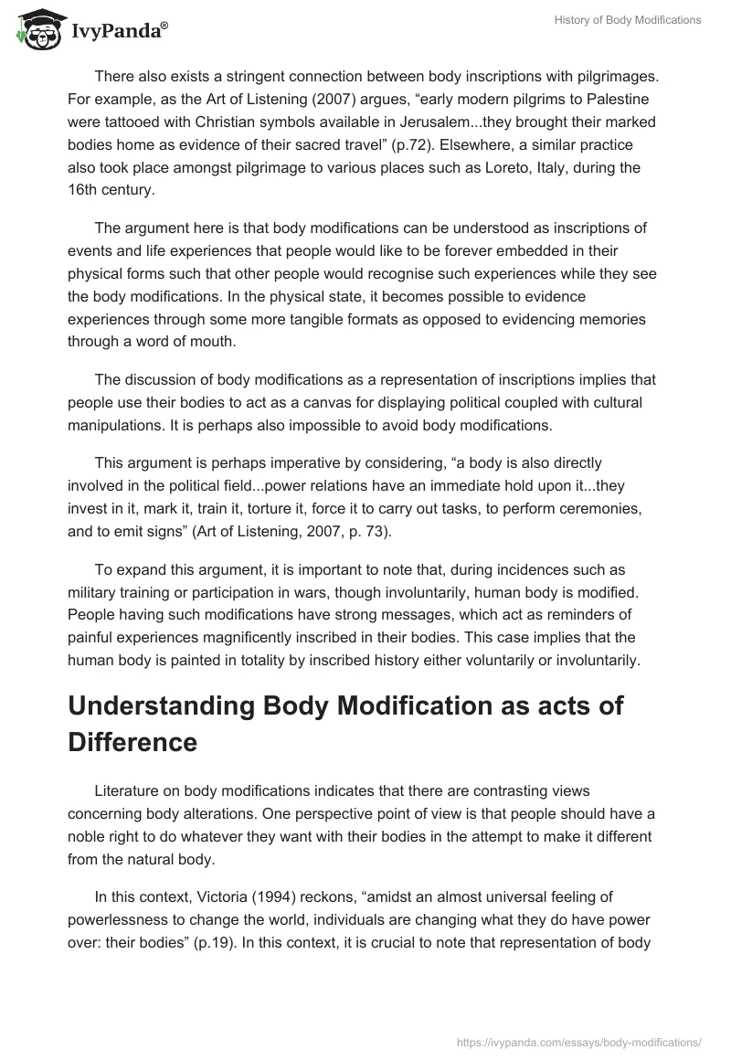 History of Body Modifications. Page 3