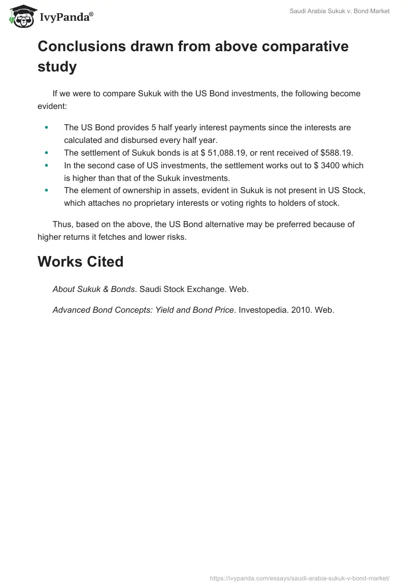 Saudi Arabia Sukuk v. Bond Market. Page 3