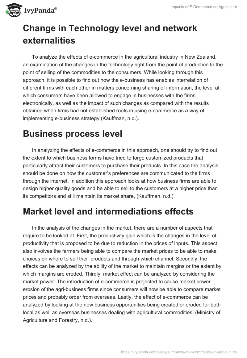 Impacts of E-Commerce on Agriculture. Page 2