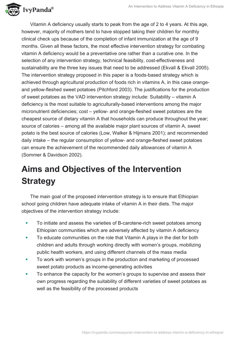An Intervention to Address Vitamin A Deficiency in Ethiopia. Page 3