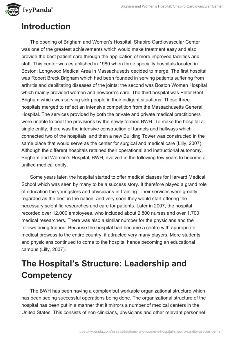 Brigham and Women’s Hospital: Shapiro Cardiovascular Center. Page 2