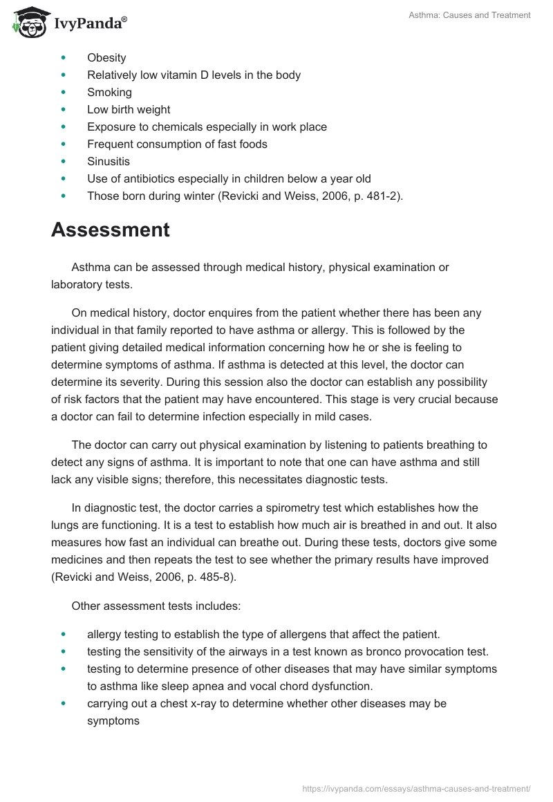 Asthma: Causes and Treatment. Page 3