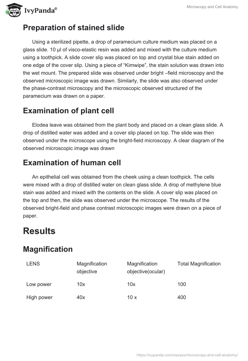 Microscopy and Cell Anatomy. Page 3