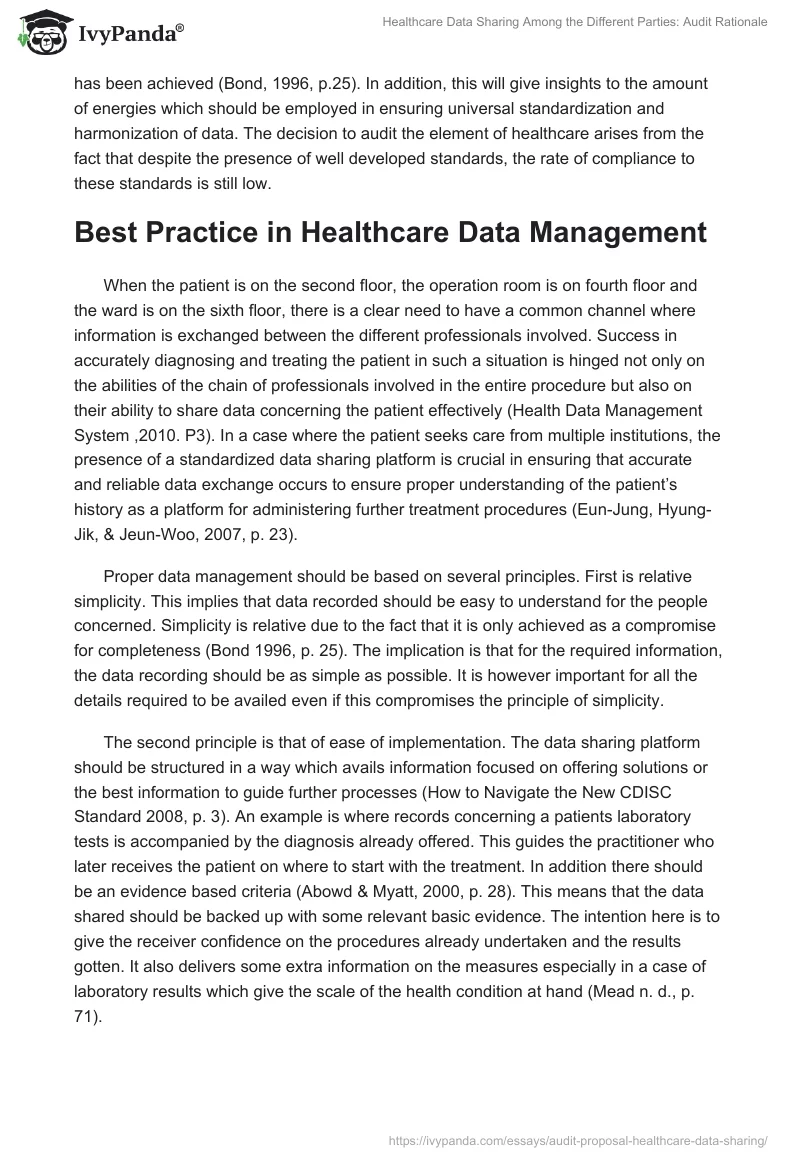 Healthcare Data Sharing Among the Different Parties: Audit Rationale. Page 4