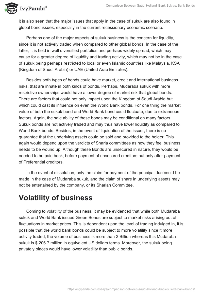 Comparison Between Saudi Hollandi Bank Suk vs. Bank Bonds. Page 4