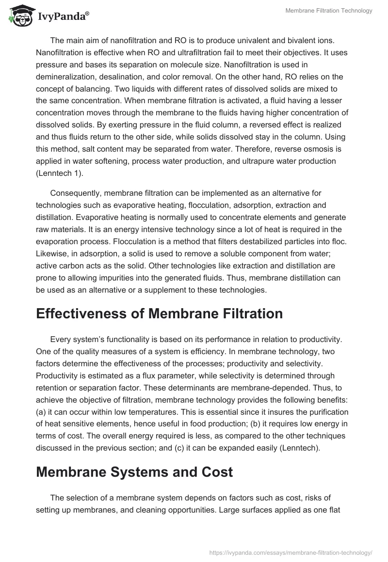 Membrane Filtration Technology. Page 3