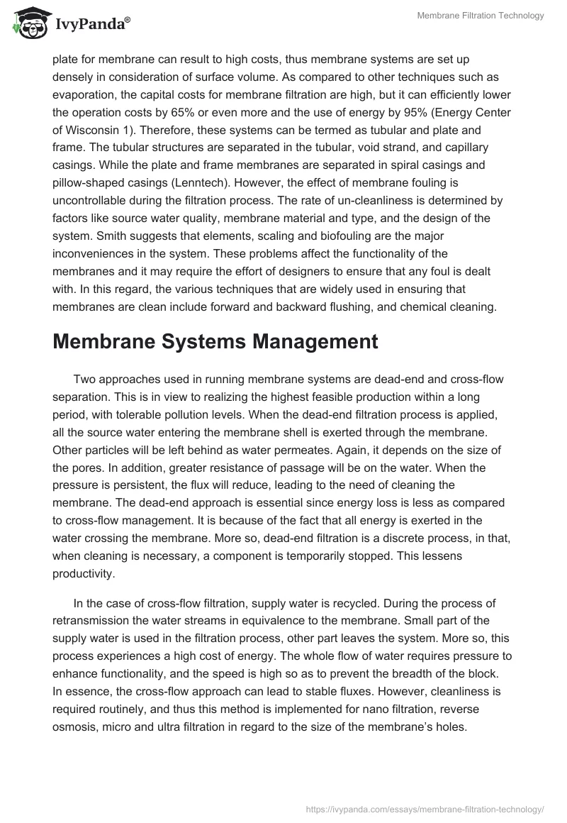 Membrane Filtration Technology. Page 4