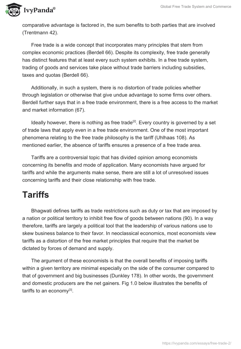 Global Free Trade System and Commerce. Page 2