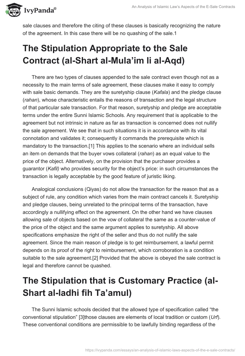 An Analysis of Islamic Law’s Aspects of the E-Sale Contracts. Page 2
