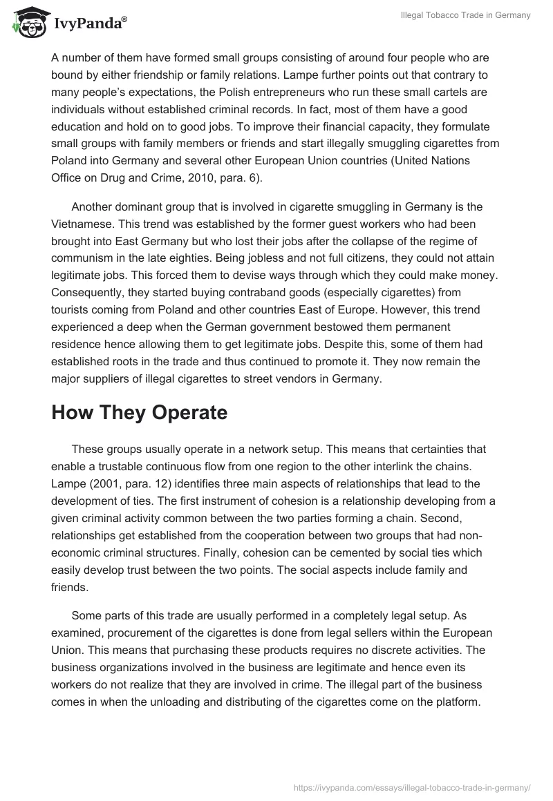 Illegal Tobacco Trade in Germany. Page 2