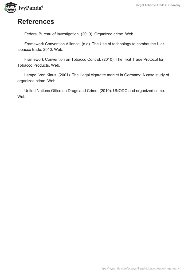 Illegal Tobacco Trade in Germany. Page 5