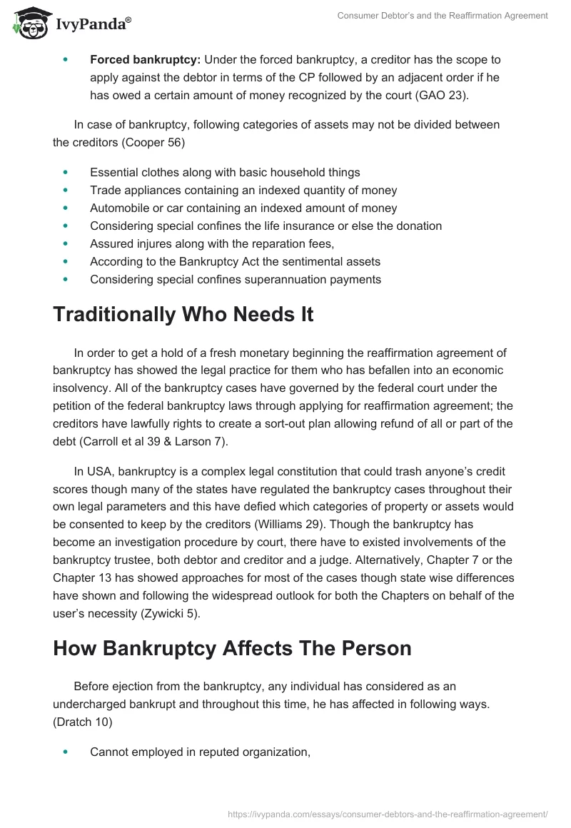 Consumer Debtor’s and the Reaffirmation Agreement. Page 2