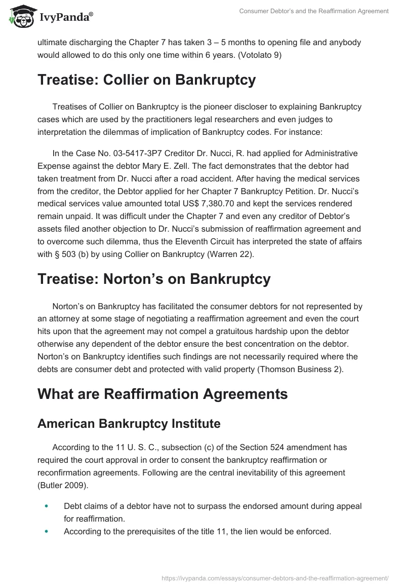 Consumer Debtor’s and the Reaffirmation Agreement. Page 5