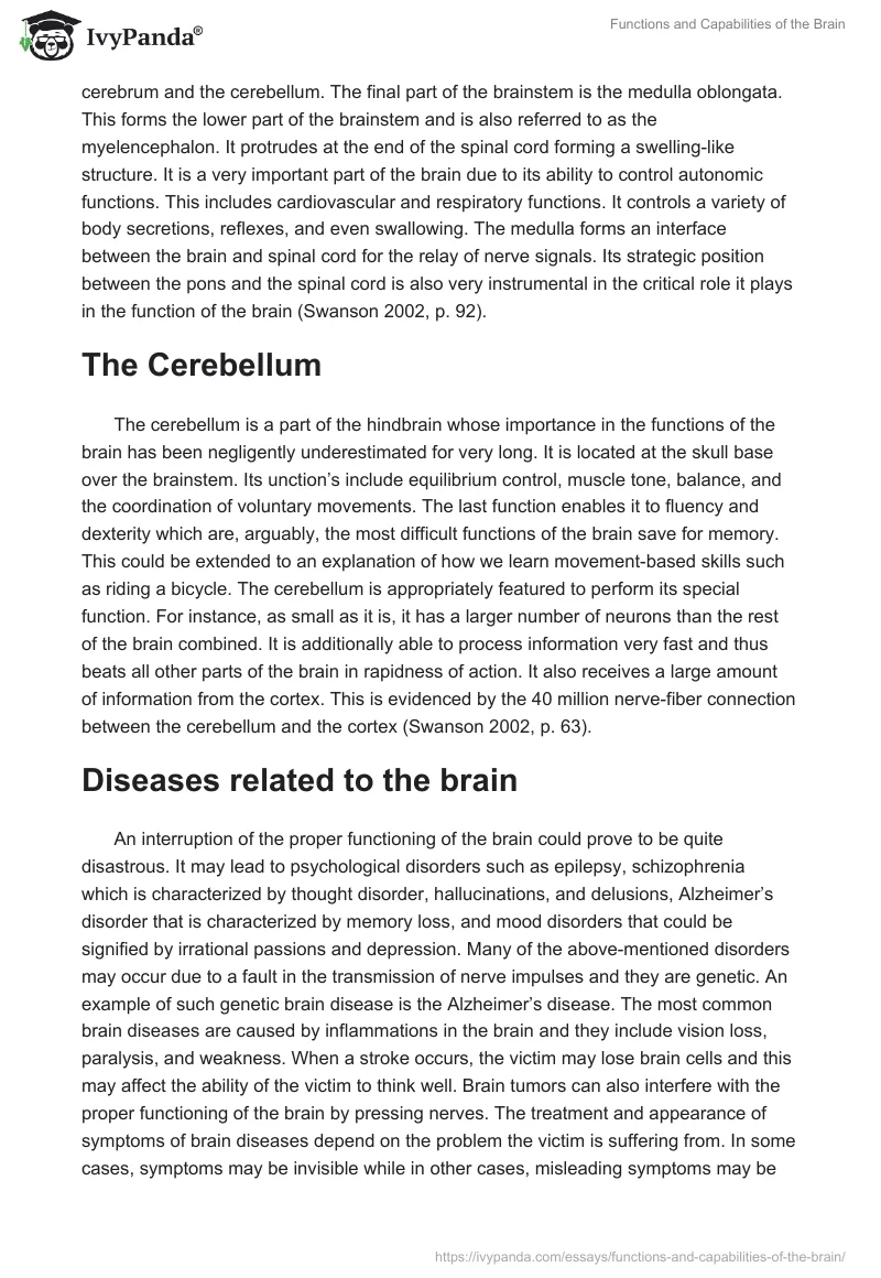 Functions and Capabilities of the Brain. Page 3