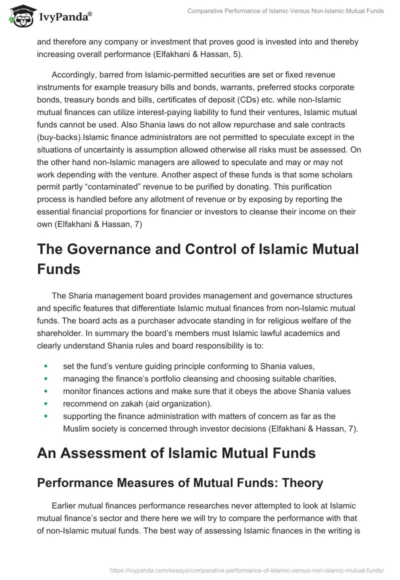 Comparative Performance of Islamic Versus Non-Islamic Mutual Funds. Page 3