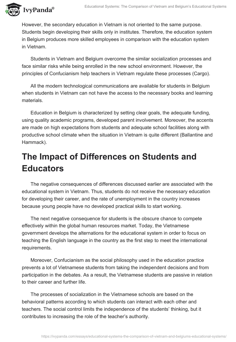 Educational Systems: The Comparison of Vietnam and Belgium’s Educational Systems. Page 4