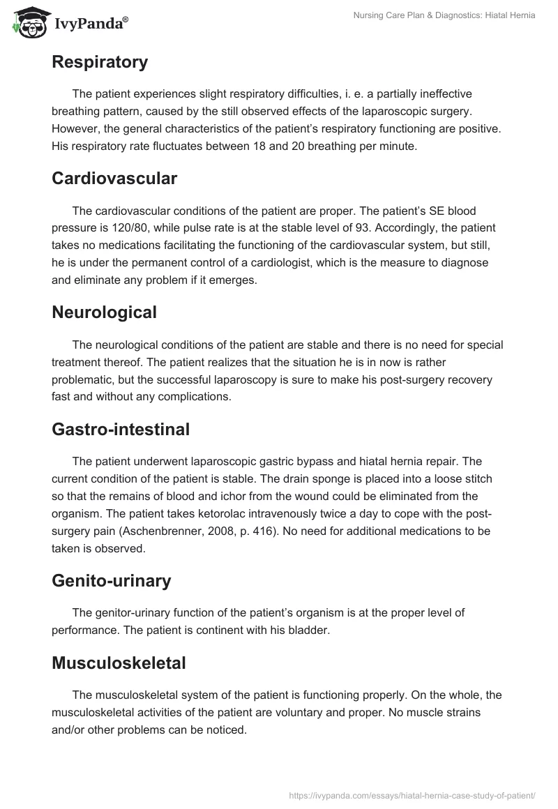 Nursing Care Plan & Diagnostics: Hiatal Hernia. Page 4