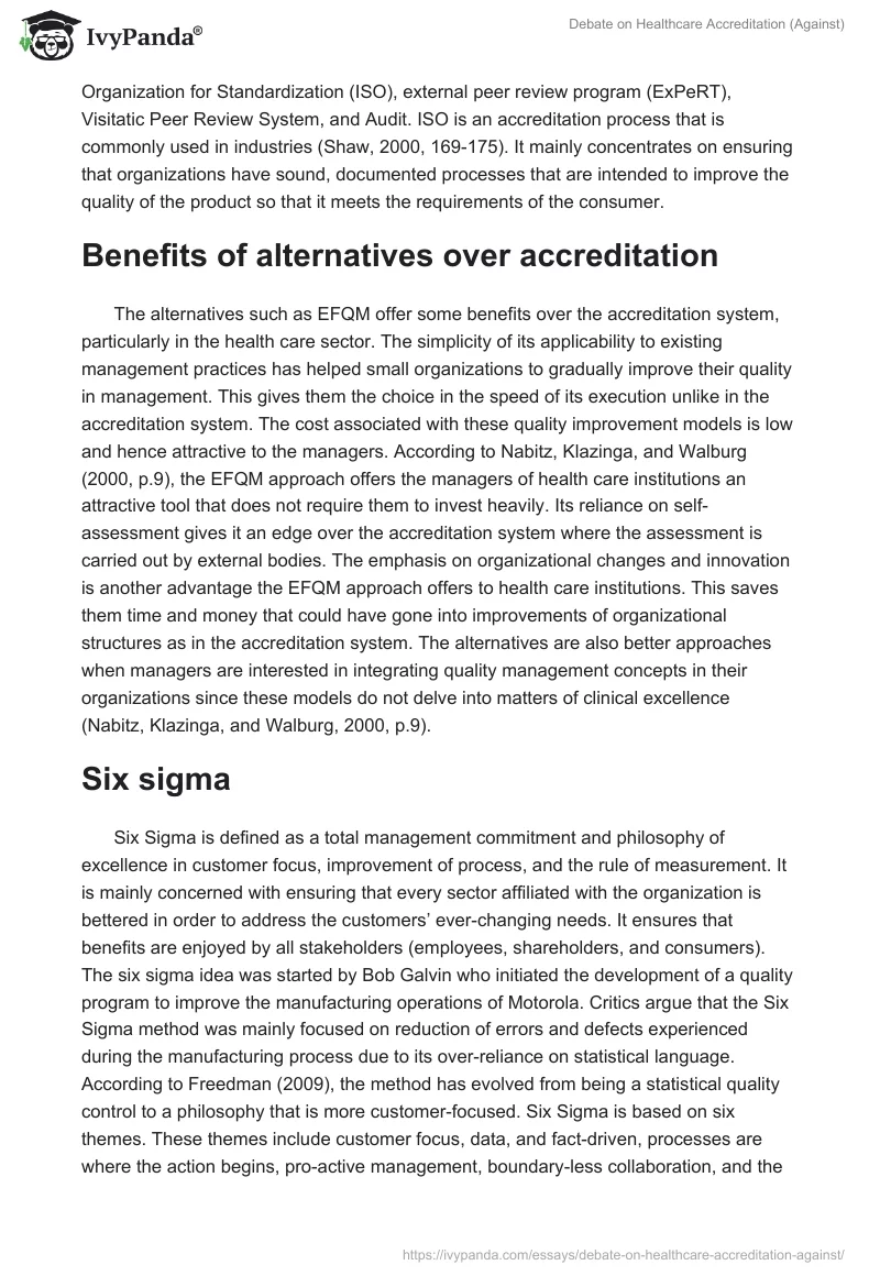 Debate on Healthcare Accreditation (Against). Page 5
