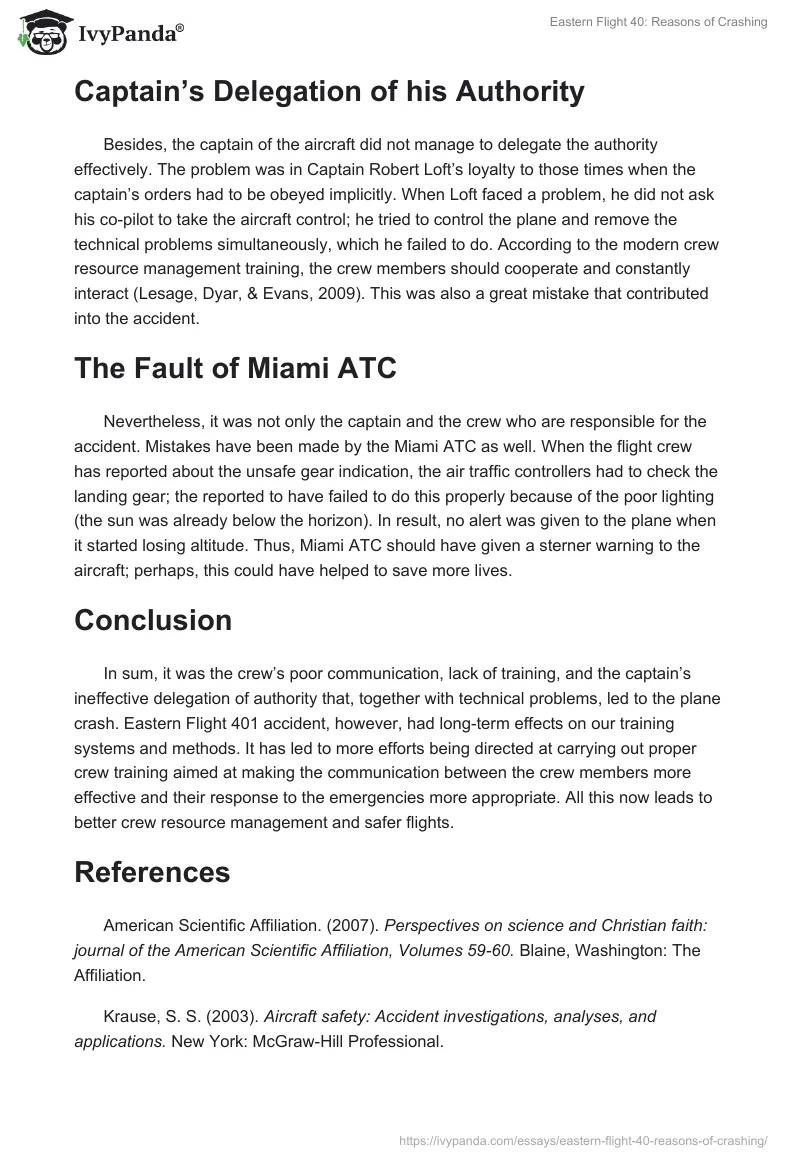 Eastern Flight 40: Reasons of Crashing. Page 2