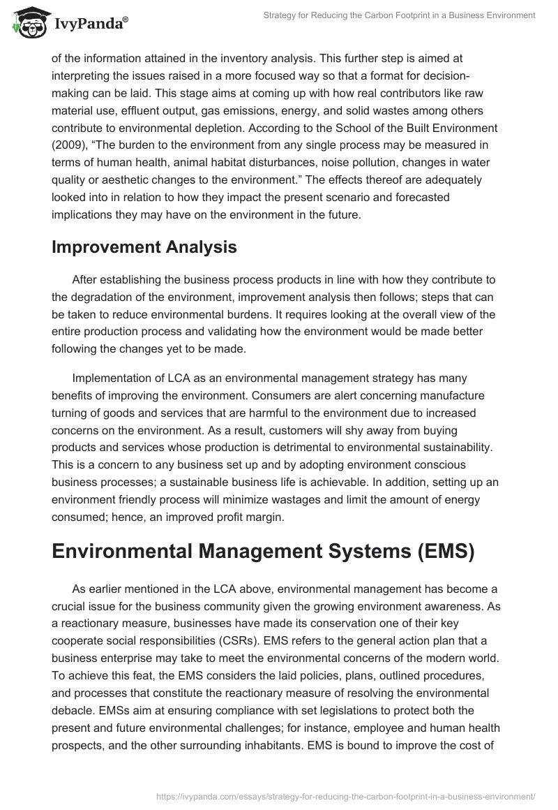 Strategy for Reducing the Carbon Footprint in a Business Environment. Page 3