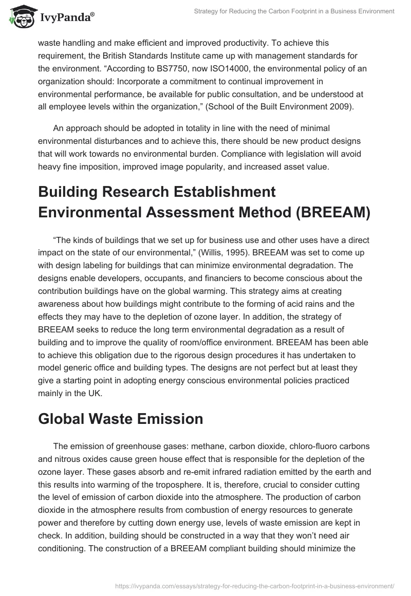 Strategy for Reducing the Carbon Footprint in a Business Environment. Page 4