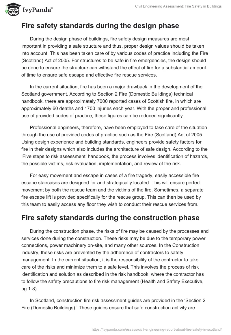 Civil Engineering Assessment: Fire Safety in Buildings. Page 2