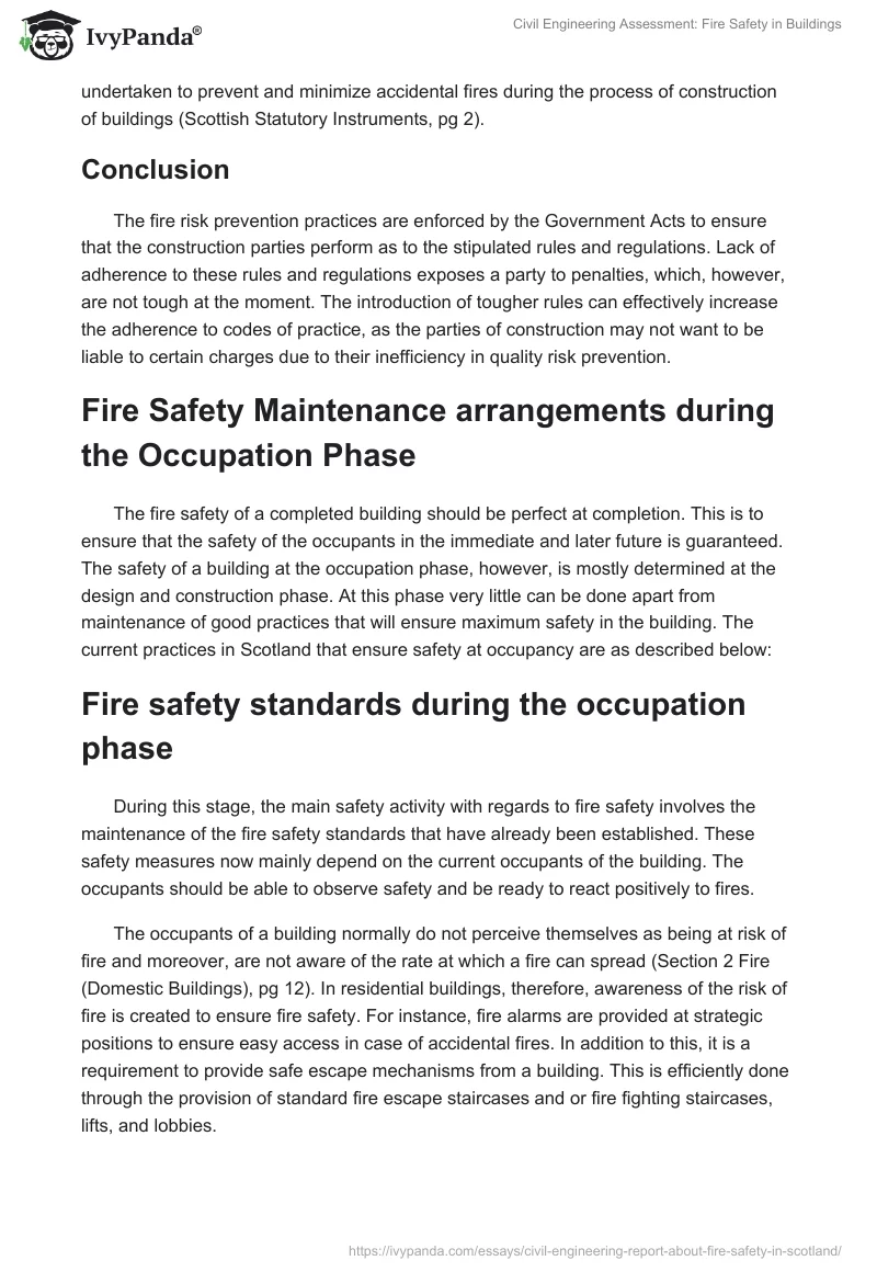 Civil Engineering Assessment: Fire Safety in Buildings. Page 3
