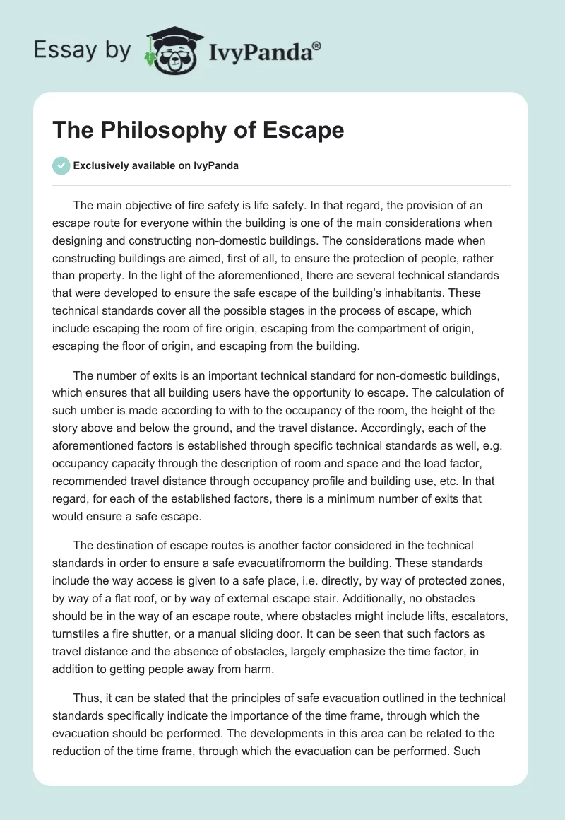 The Philosophy of Escape. Page 1