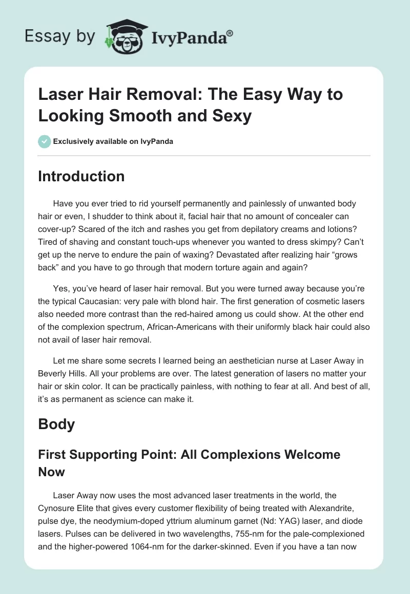 Laser Hair Removal: The Easy Way to Looking Smooth and Sexy. Page 1