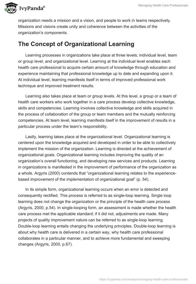 Managing Health Care Professionals. Page 2