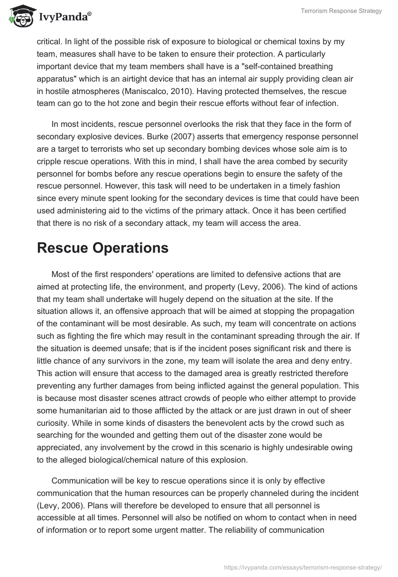 Terrorism Response Strategy. Page 3