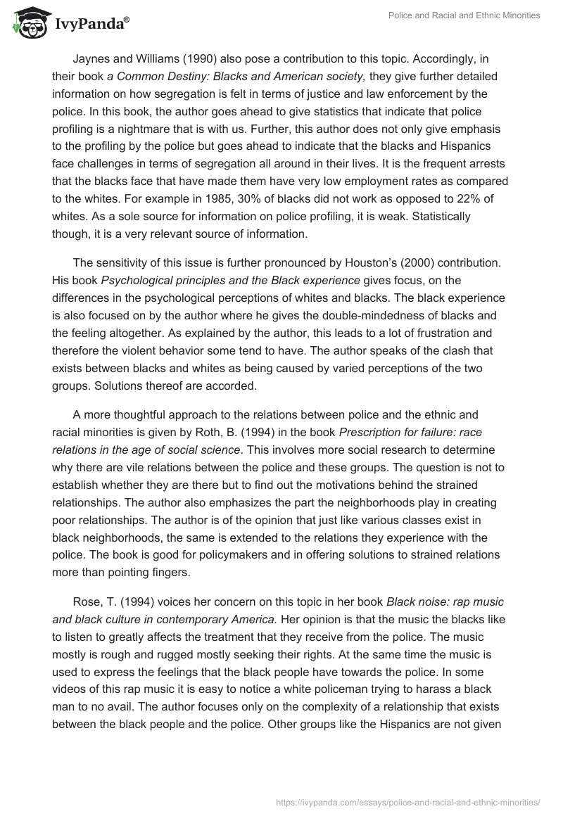 Police and Racial and Ethnic Minorities. Page 2