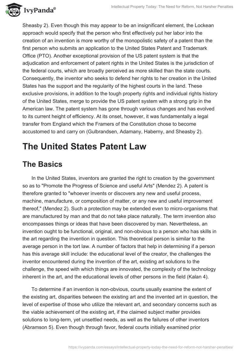 Intellectual Property Today: The Need for Reform, Not Harsher Penalties. Page 3