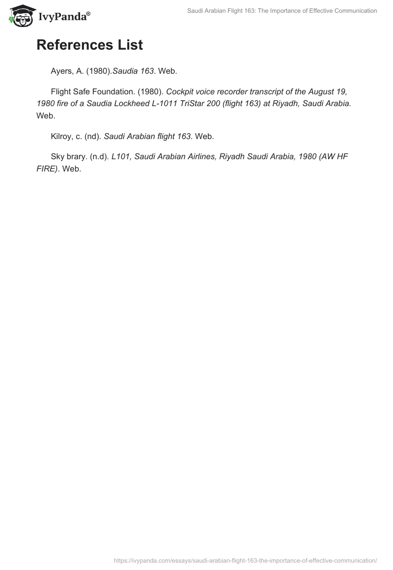 Saudi Arabian Flight 163: The Importance of Effective Communication. Page 3