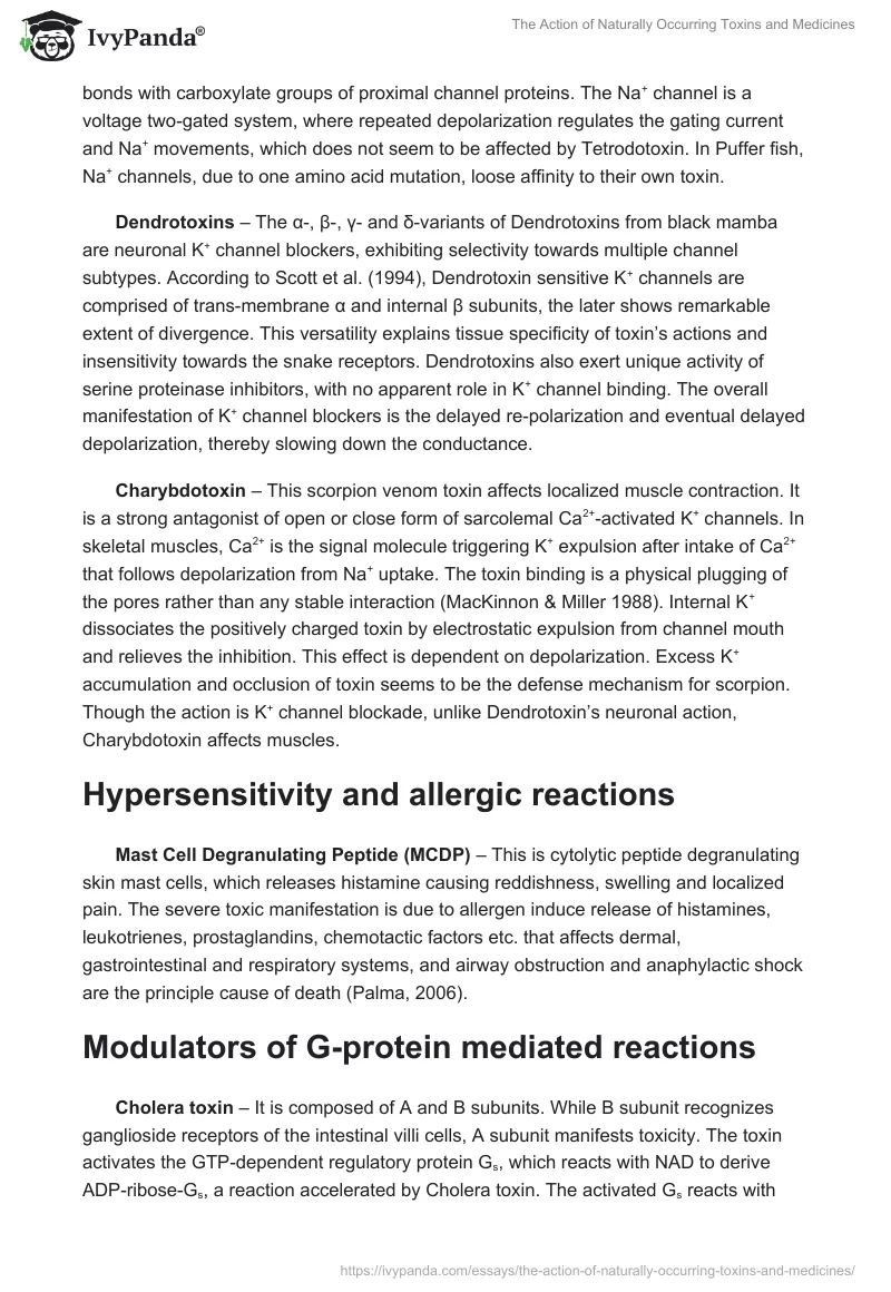 The Action of Naturally Occurring Toxins and Medicines. Page 2