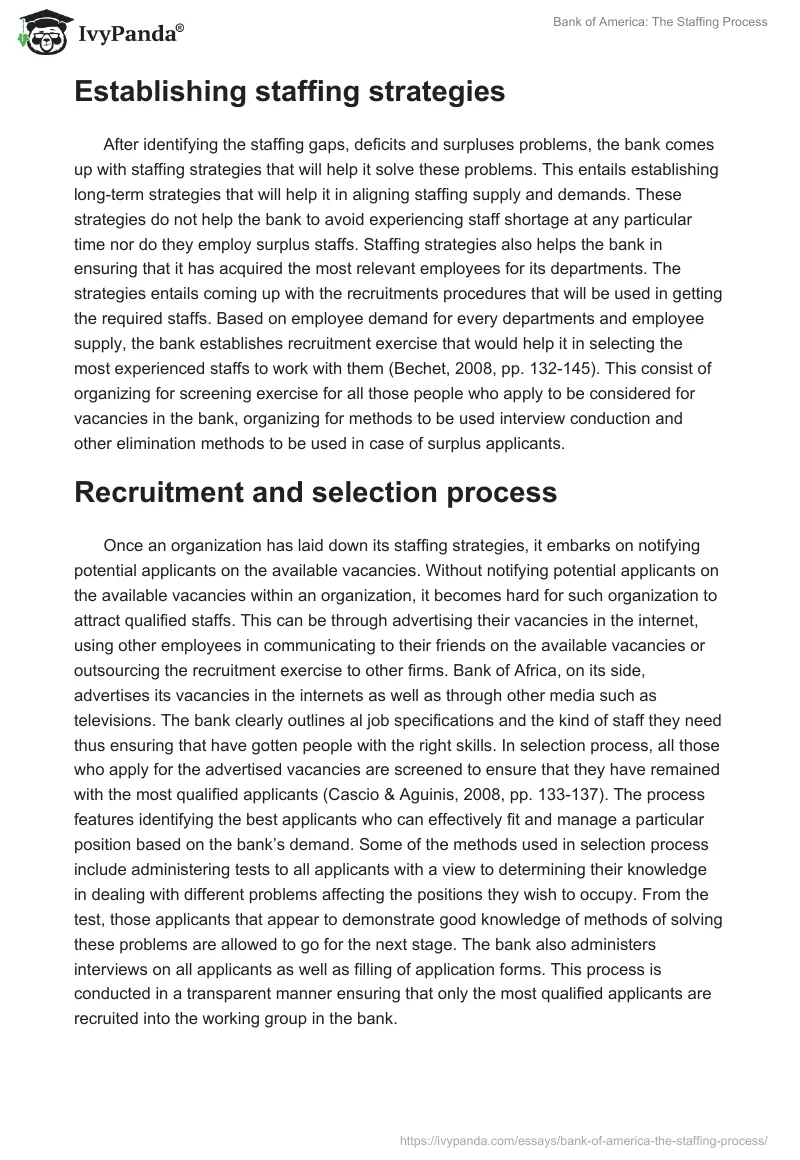 Bank of America: The Staffing Process. Page 3