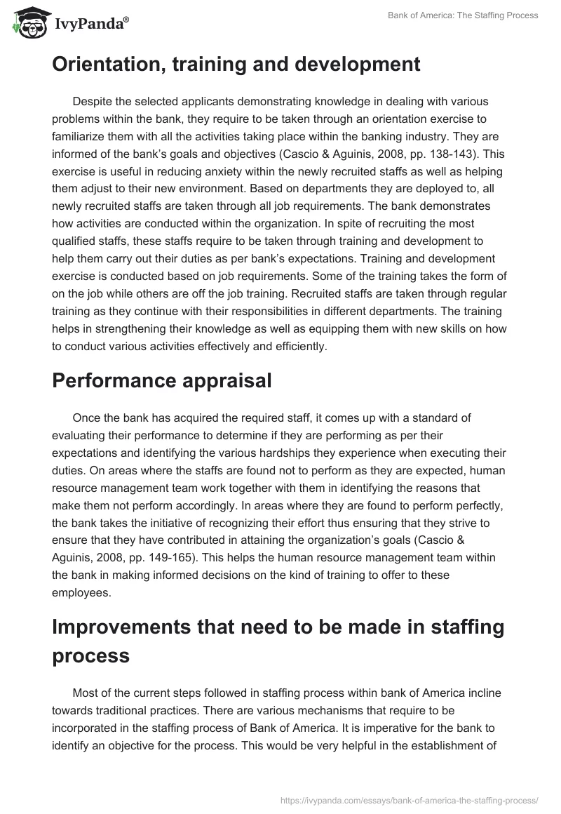 Bank of America: The Staffing Process. Page 4
