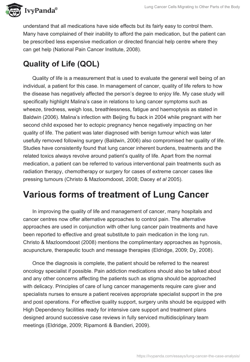 Lung Cancer Cells Migrating to Other Parts of the Body. Page 3
