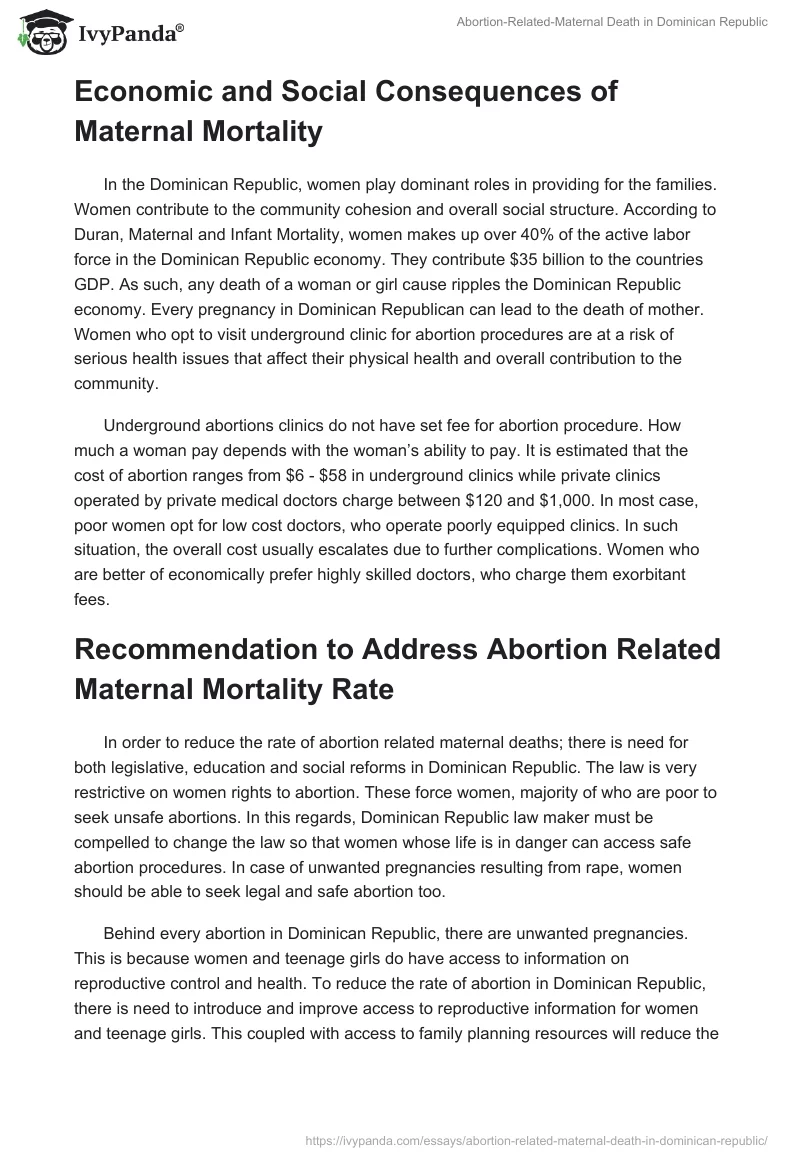 Abortion-Related-Maternal Death in Dominican Republic. Page 3