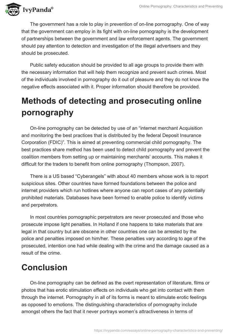 Online Pornography: Characteristics and Preventing. Page 3