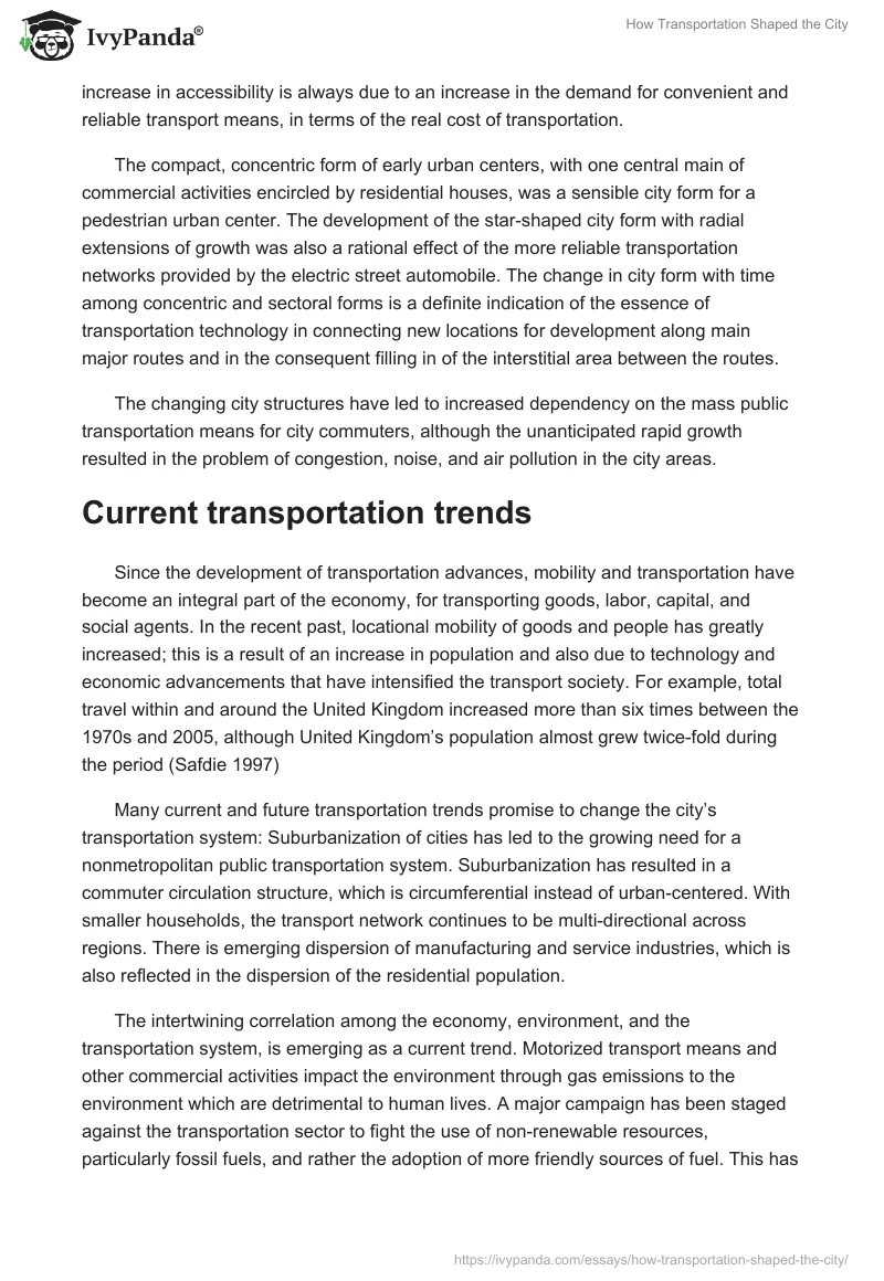 How Transportation Shaped the City. Page 2