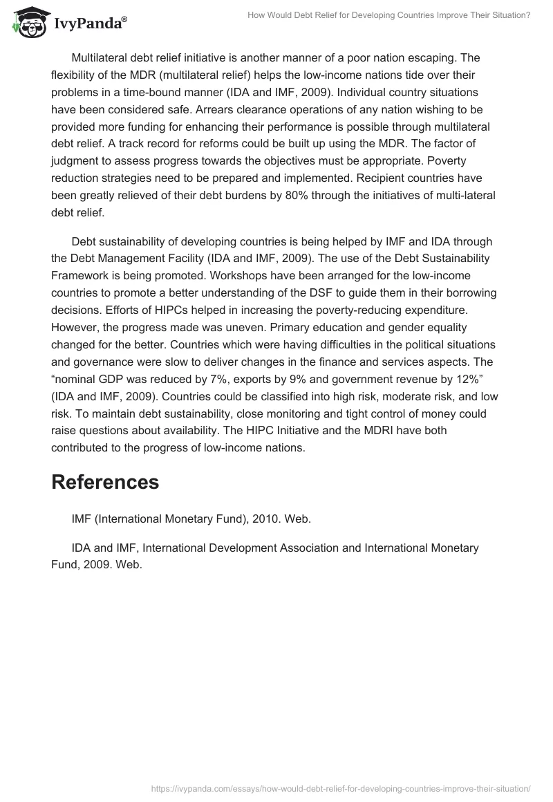 How Would Debt Relief for Developing Countries Improve Their Situation?. Page 2
