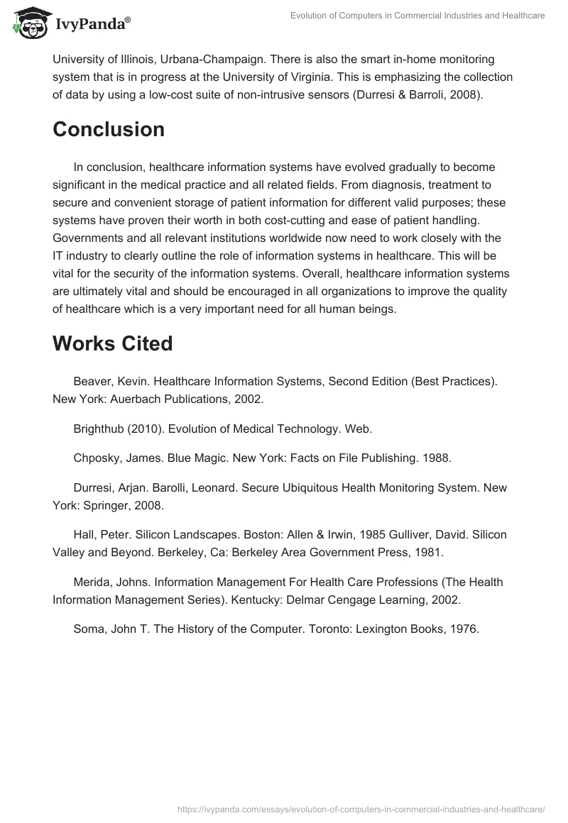 Evolution of Computers in Commercial Industries and Healthcare. Page 4
