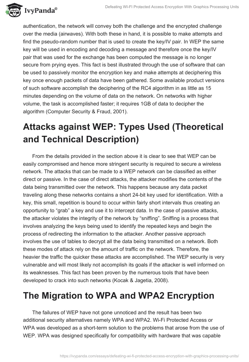 Defeating WI-FI Protected Access Encryption With Graphics Processing Units. Page 4