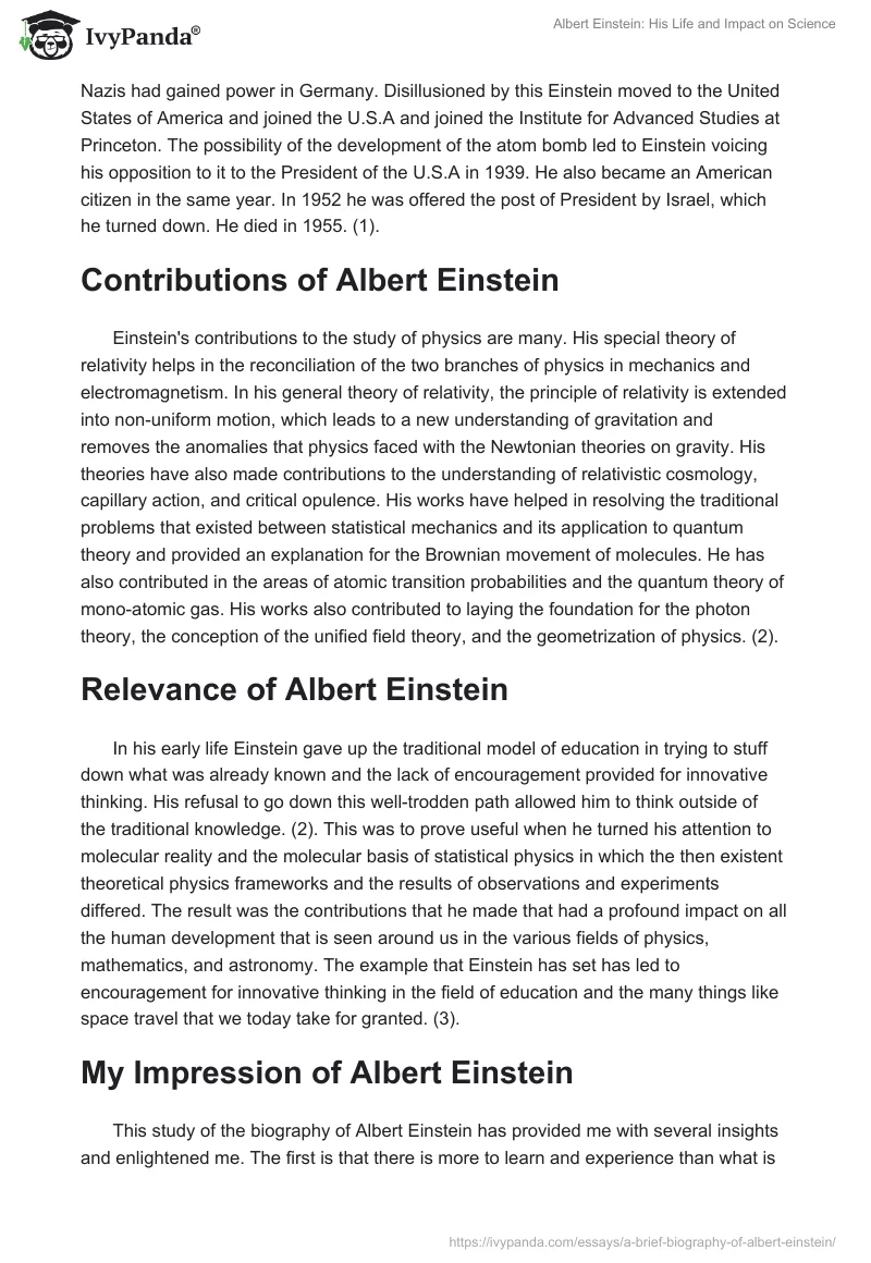 Albert Einstein: His Life and Impact on Science. Page 2