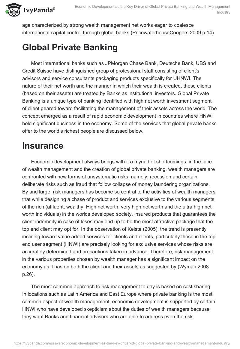 Economic Development as the Key Driver of Global Private Banking and Wealth Management Industry. Page 5
