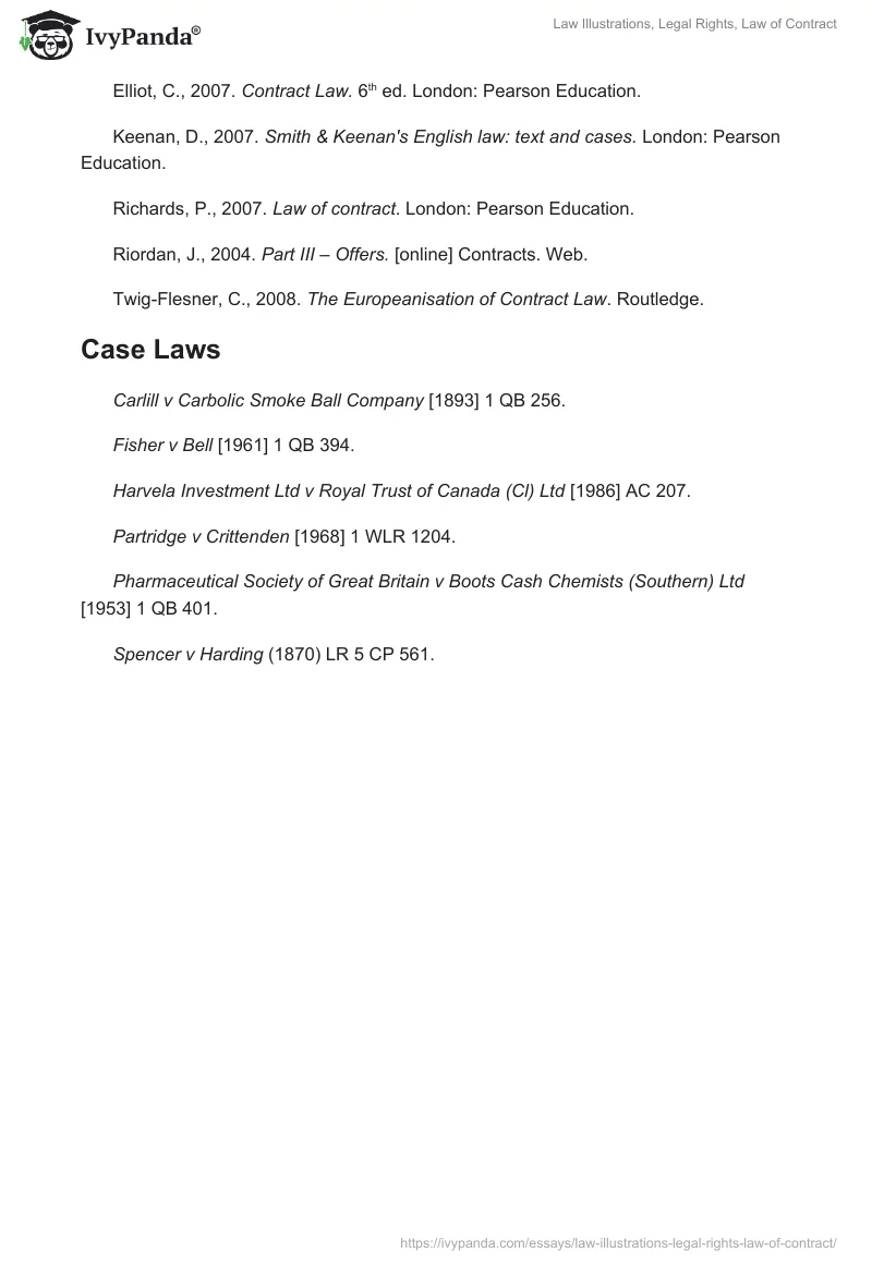 Law Illustrations, Legal Rights, Law of Contract. Page 5
