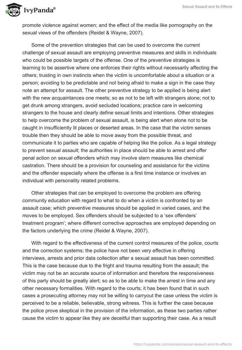 Sexual Assault and Its Effects. Page 3
