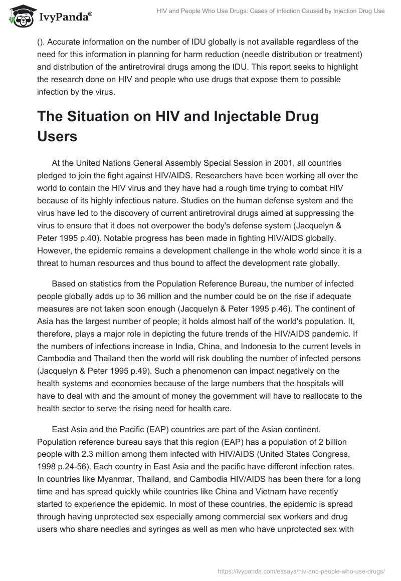 HIV and People Who Use Drugs: Cases of Infection Caused by Injection Drug Use. Page 2