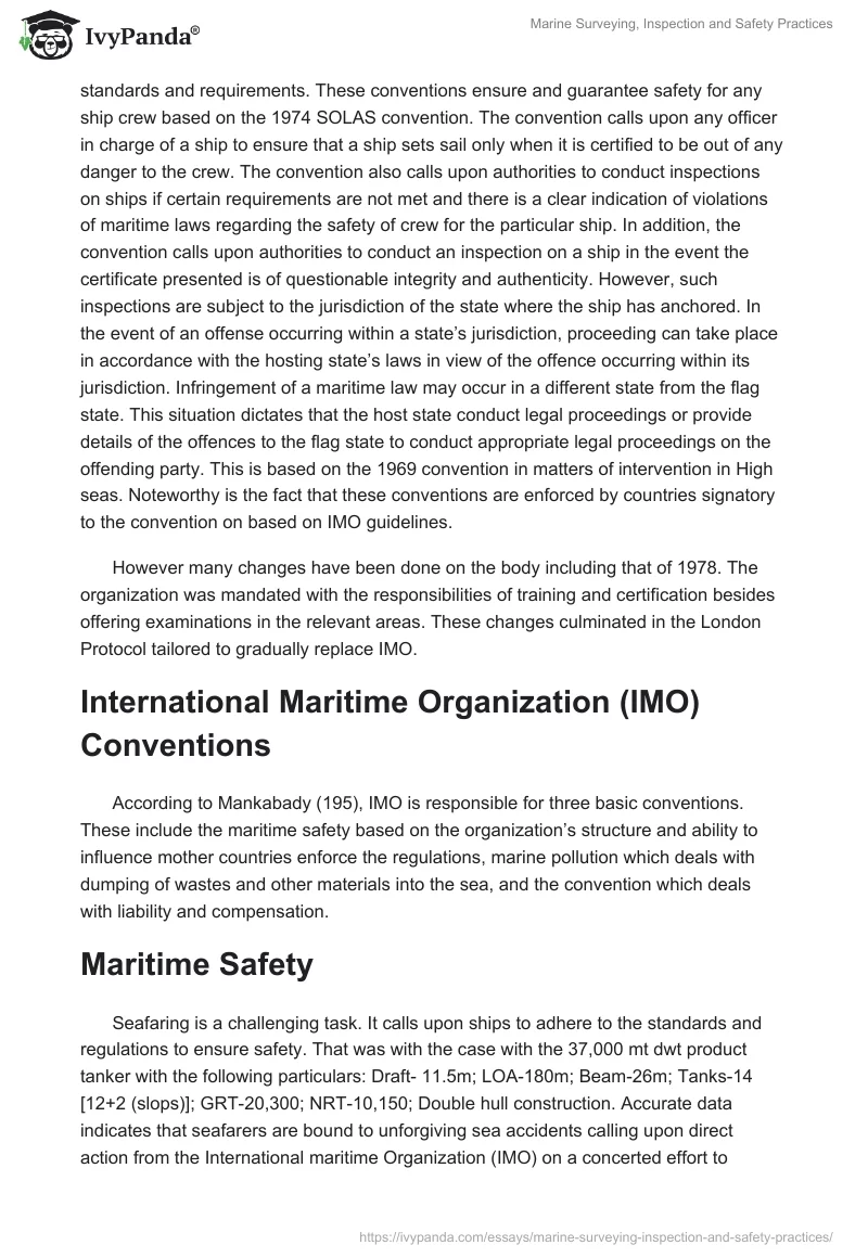 Marine Surveying, Inspection and Safety Practices. Page 3